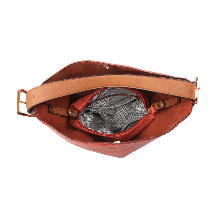 Alexa 2 in 1 Conceal Carry Hobo Bag - Light Peach/Gold