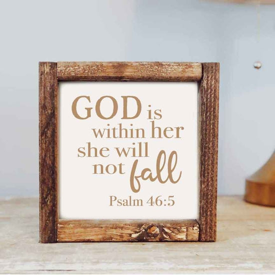 God is Within Her Block Sign