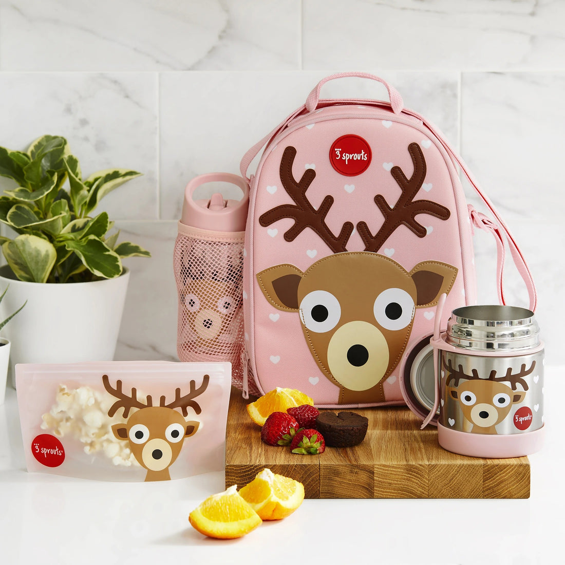 3 Sprouts Deer Lunch Bag