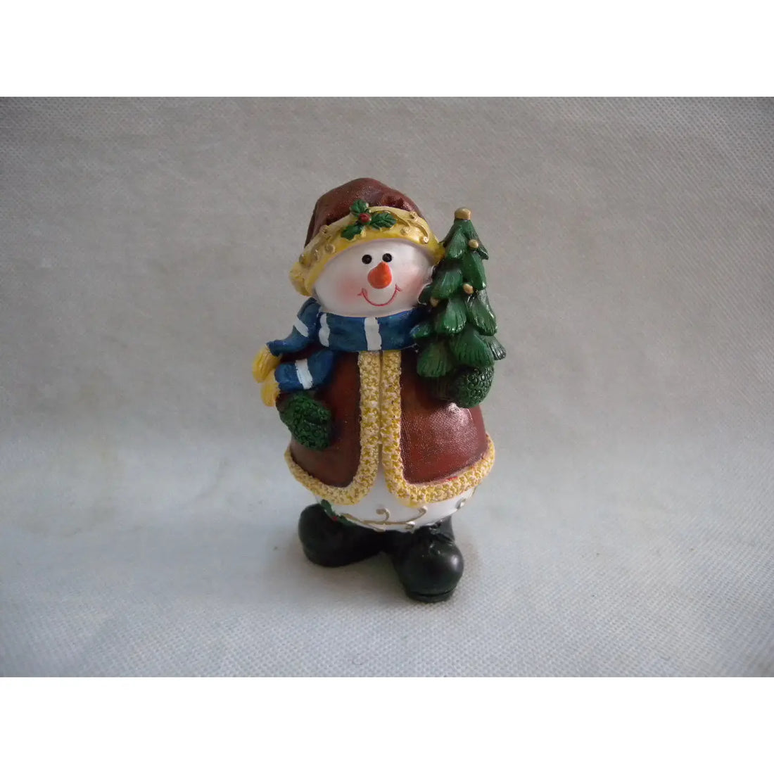 Snowman in Red Coat and Hat Tree