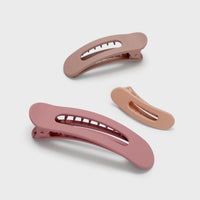 Kitsch Flat Lay Claw Clip 3pc Curved - Terracotta
