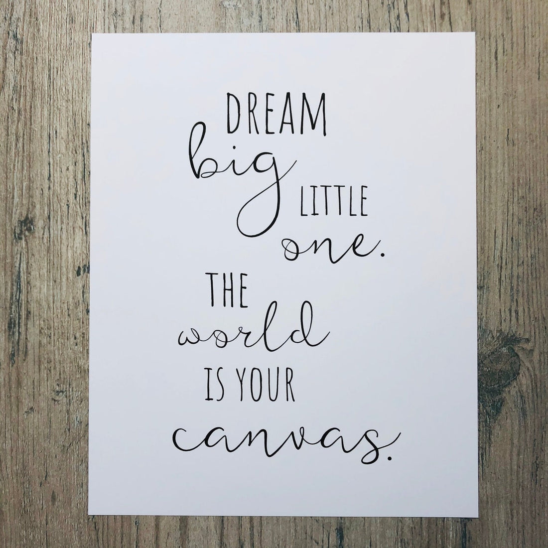 Dream Big Little One Nursery Print