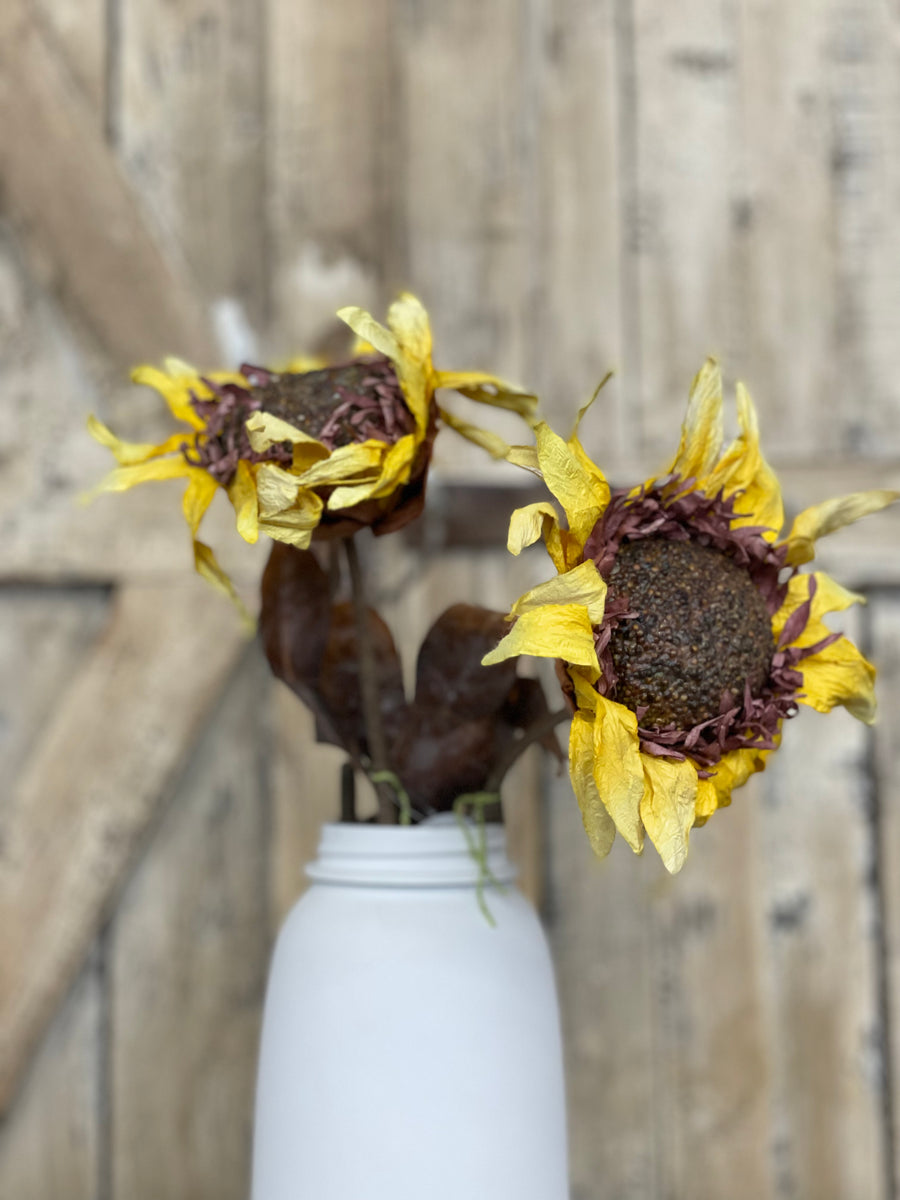 Faux Dried Sunflower Pick