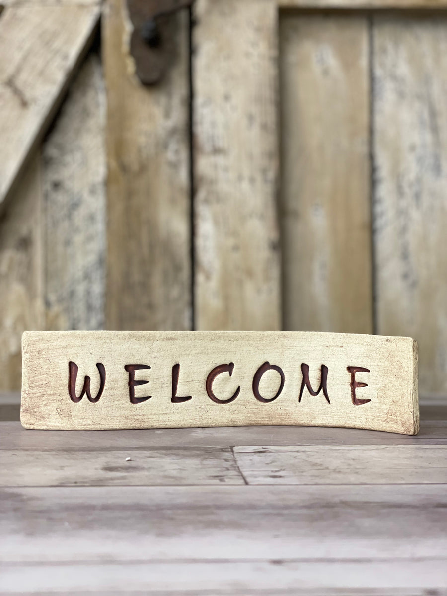 Hand Sculpted Ceramic Welcome Decor