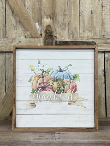 Thankful Wood Hanging Sign