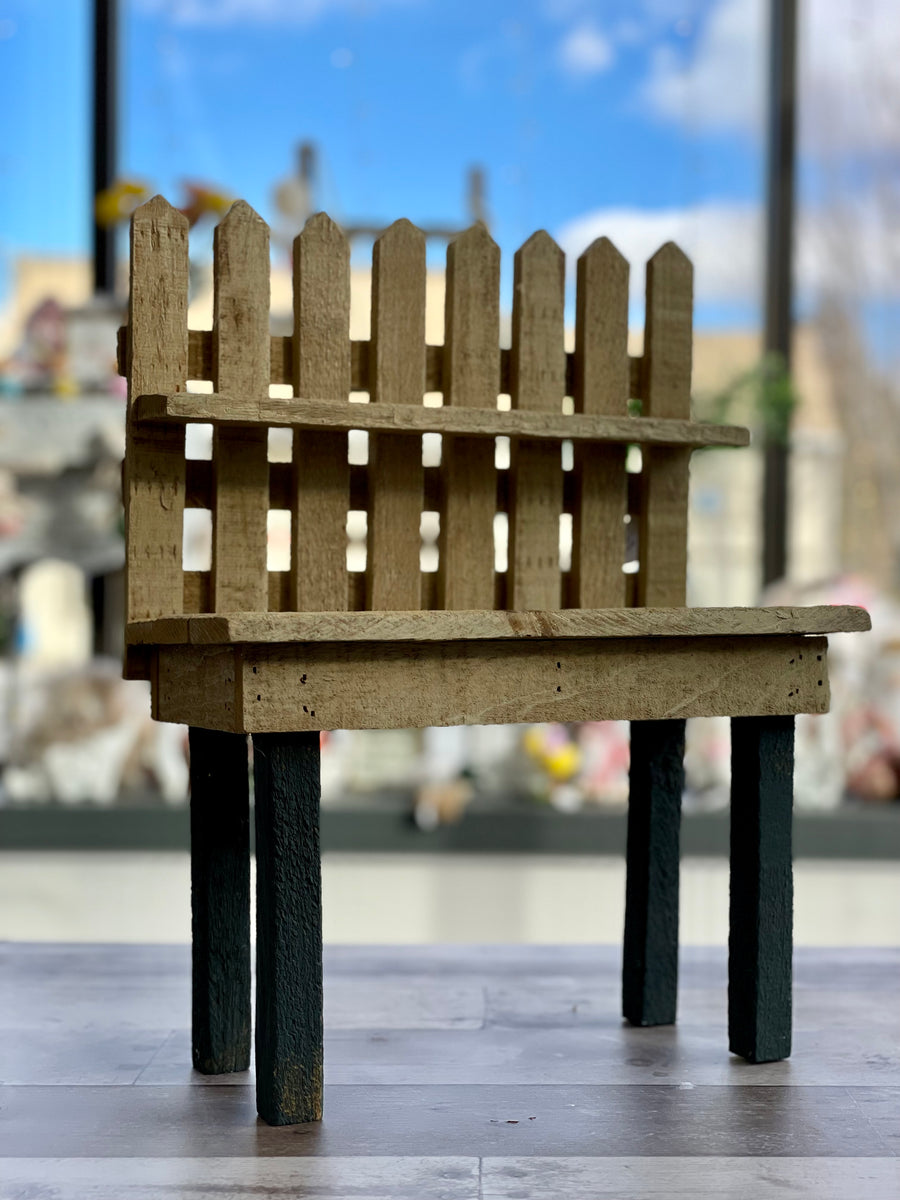 Small Wood Picket Fence Bench