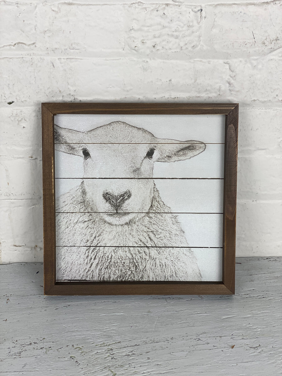 Wood Sheep Hanging Sign