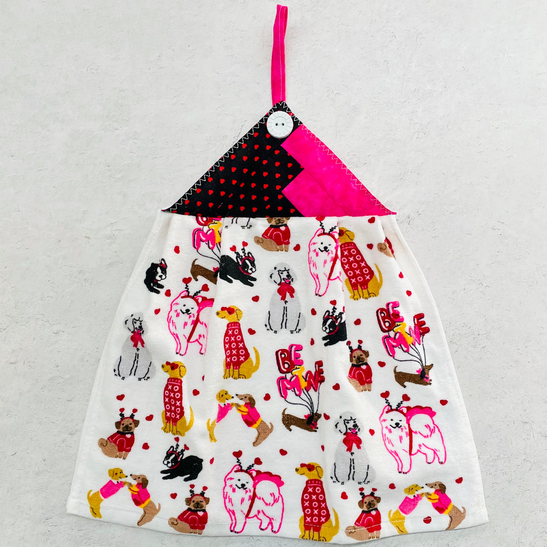 Valentine's Dogs Kitchen Towel
