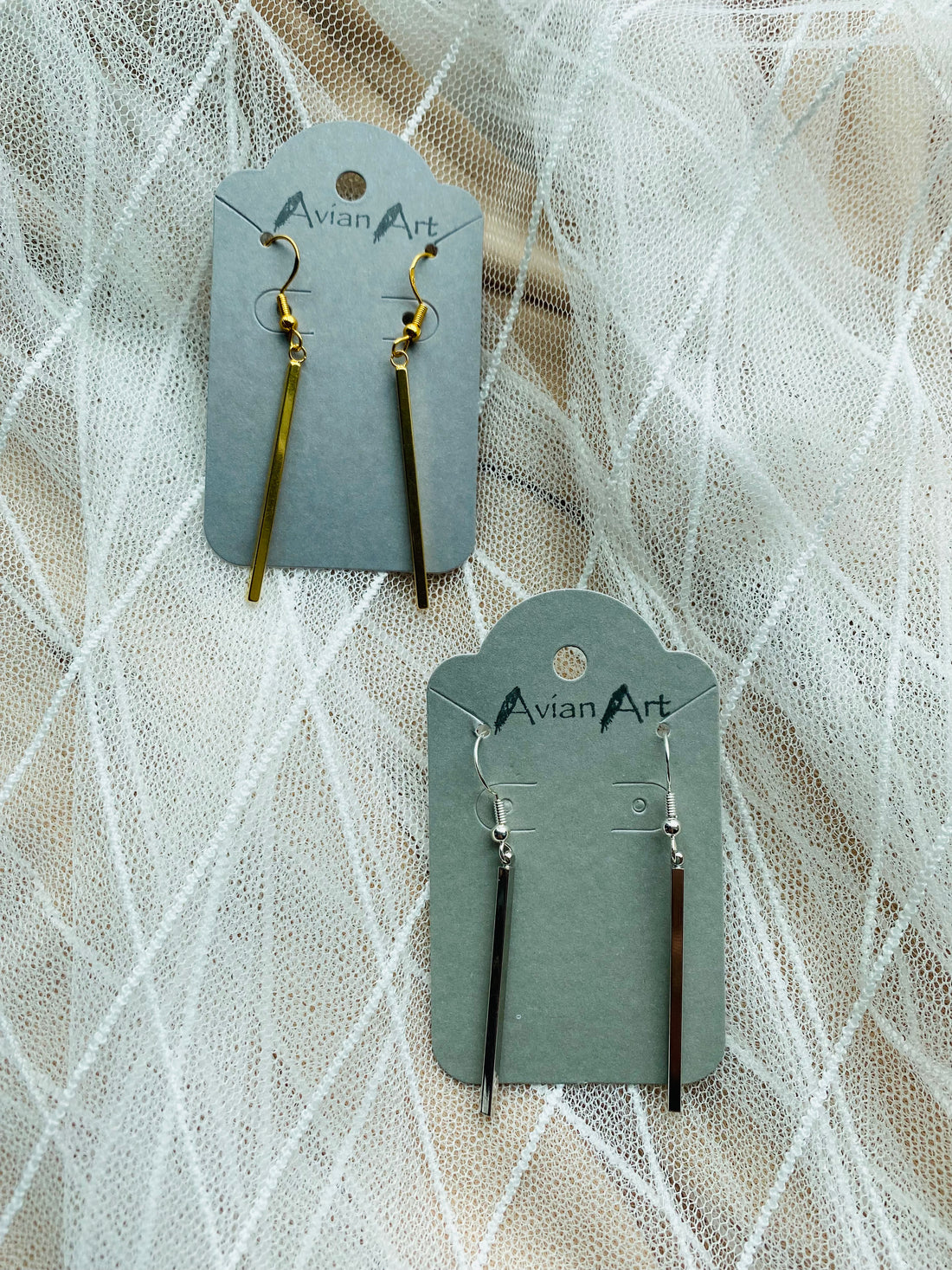 Metallic Bar Drop Earrings