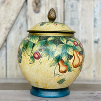Glass Round Gourd Decorative Urn with Lid