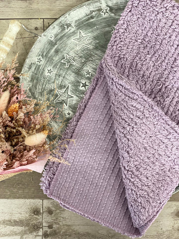 Shaggies Chenille Wash Clothes + Towels - Lavender Dreams