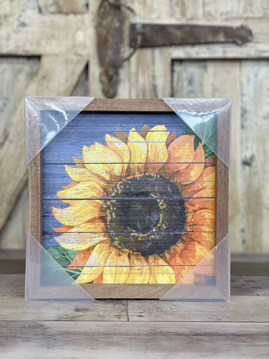 Wood Sunflower Hanging Sign