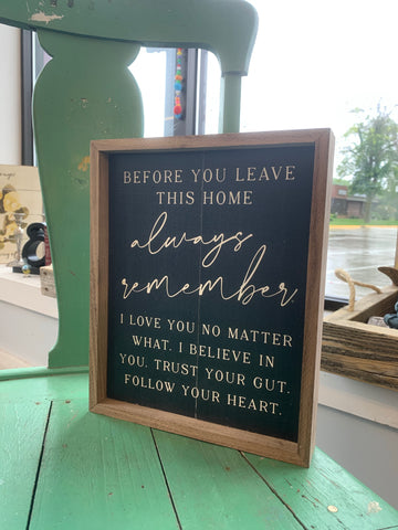Before You Leave This Home Wood Plaque