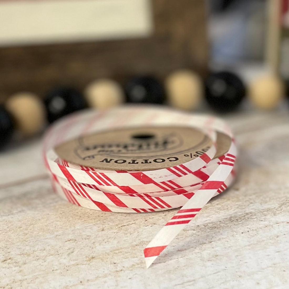 Red and White Striped Ribbon