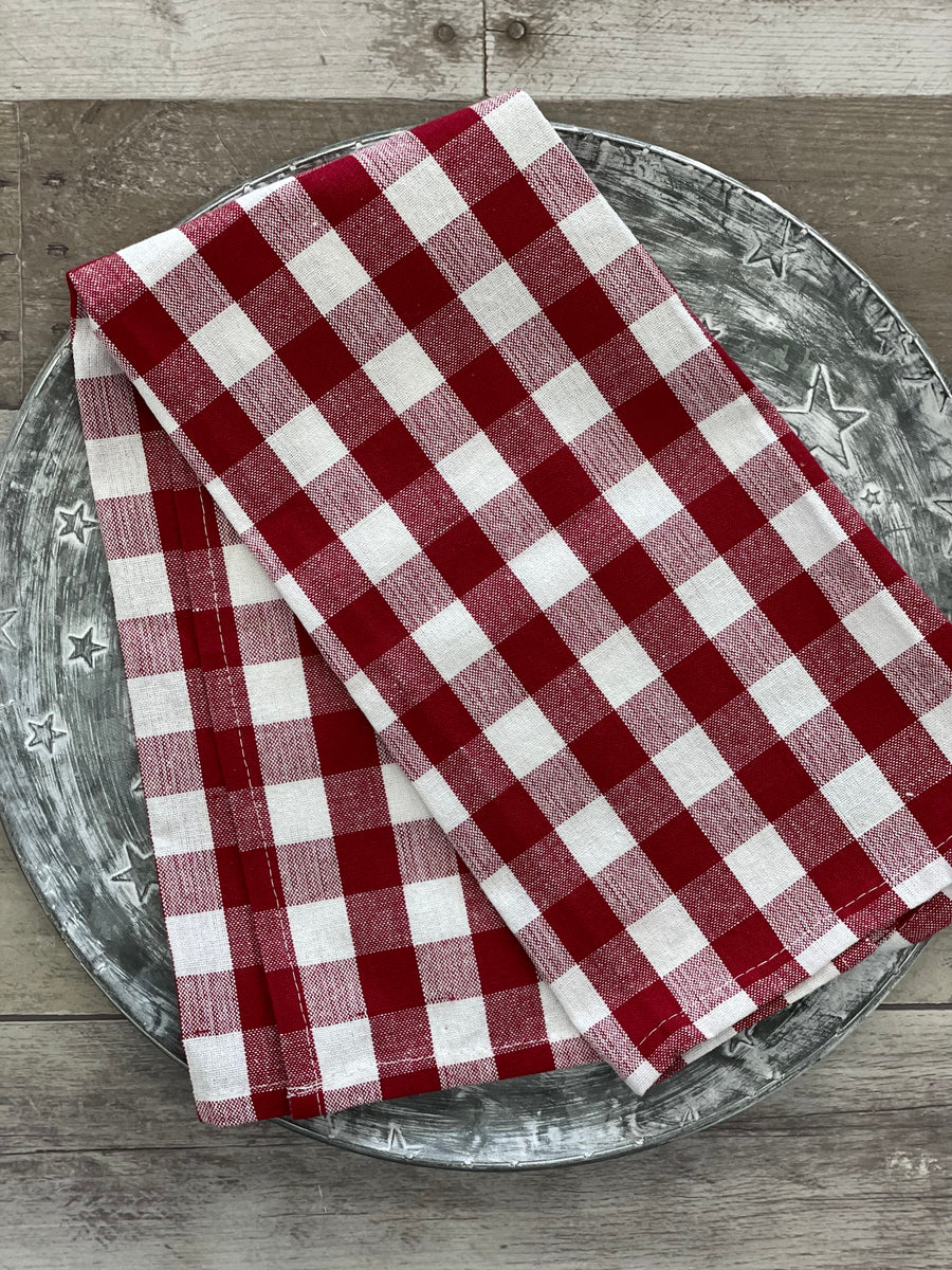 Red Plaid Dish Towel