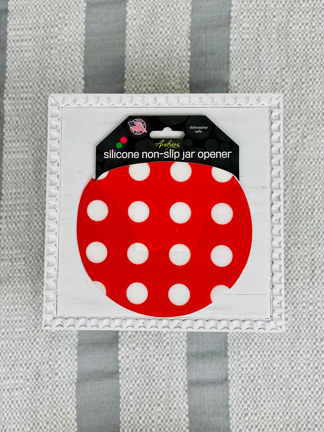 Red and White Polka Dots Silicone Jar Opener