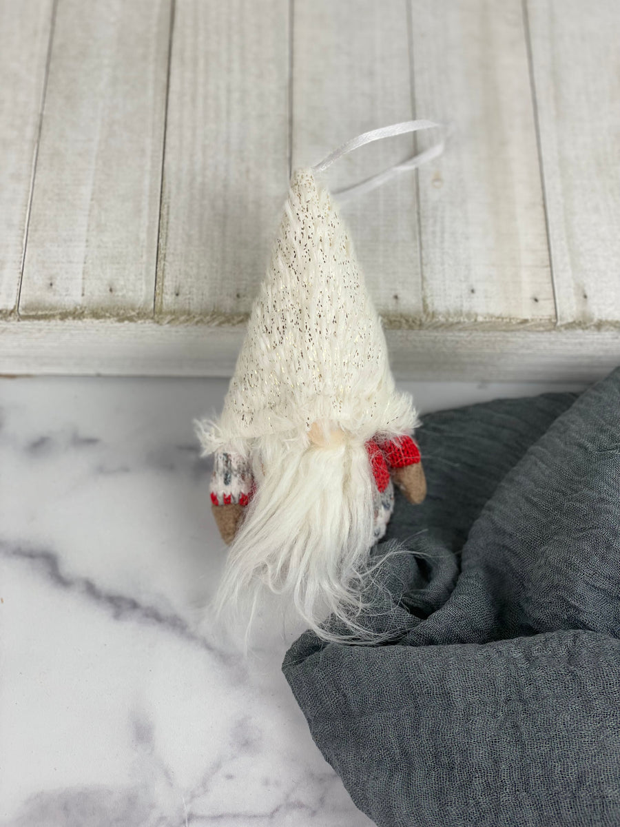 Neutral Hat Holiday Gnome Ornament