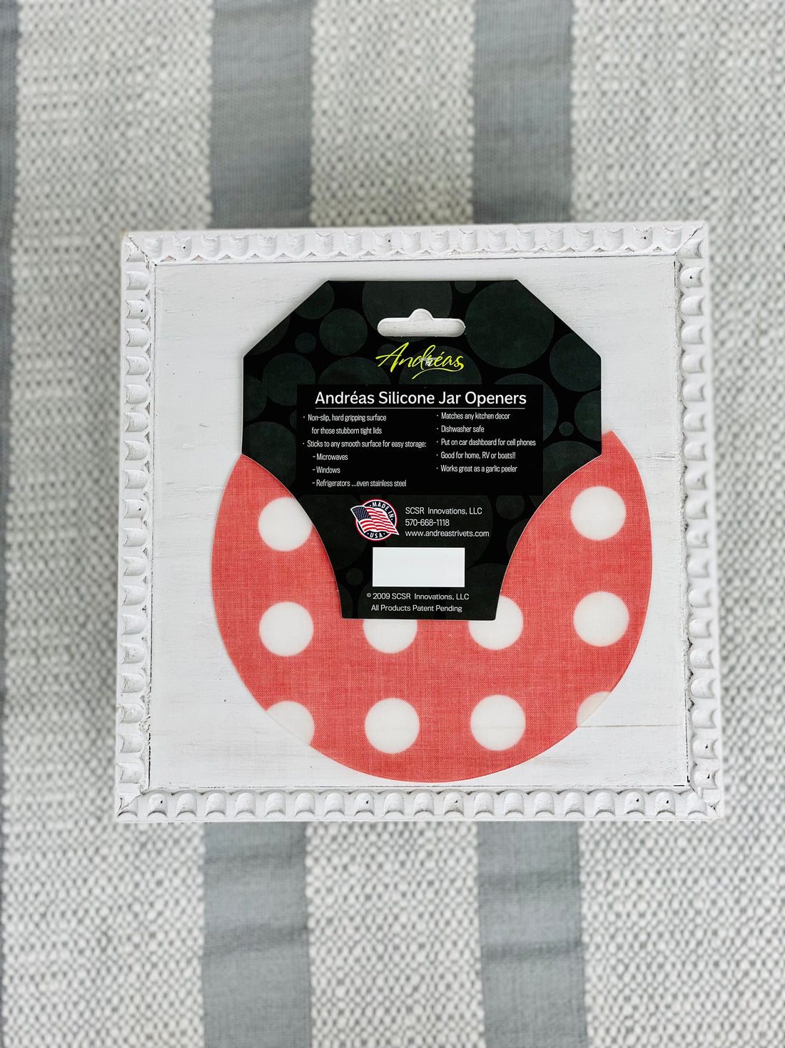 Red and White Polka Dots Silicone Jar Opener