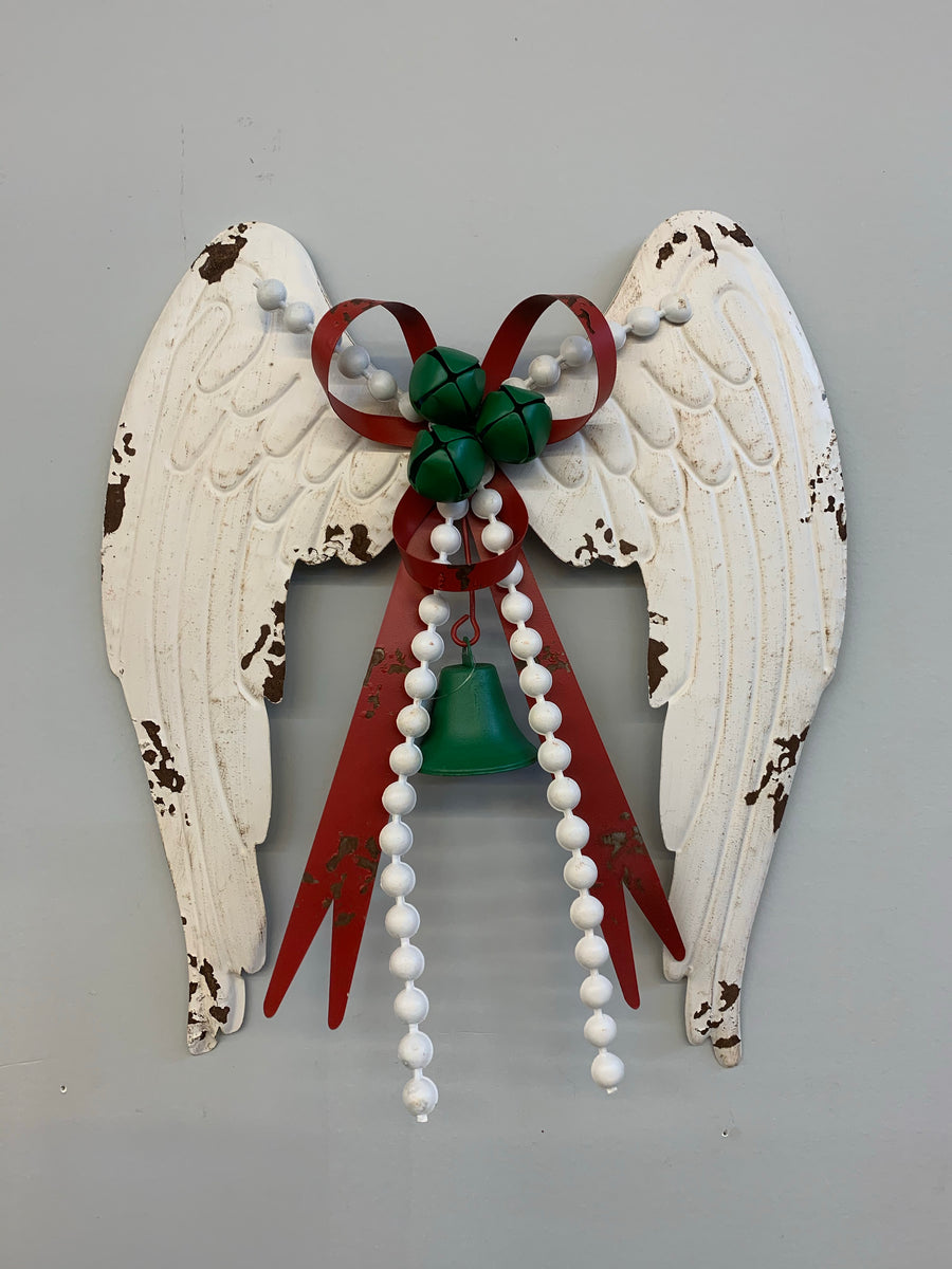 White Metal Hanging Angel Wings