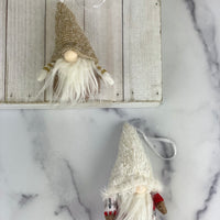 Neutral Hat Holiday Gnome Ornament