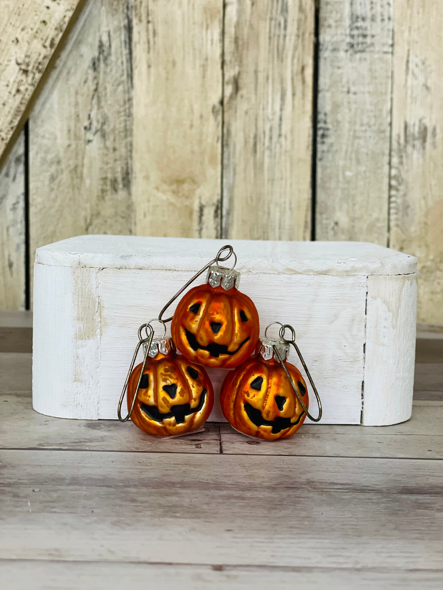Small Glass Pumpkin Ornaments