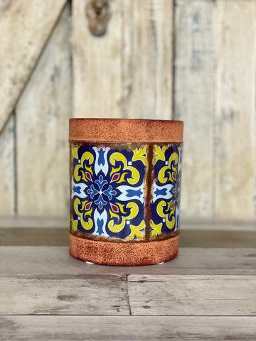 Blue Patterned Planter