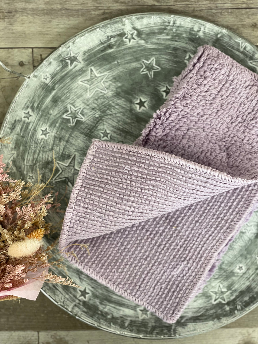 Shaggies Chenille Wash Clothes + Towels - Lavender Dreams