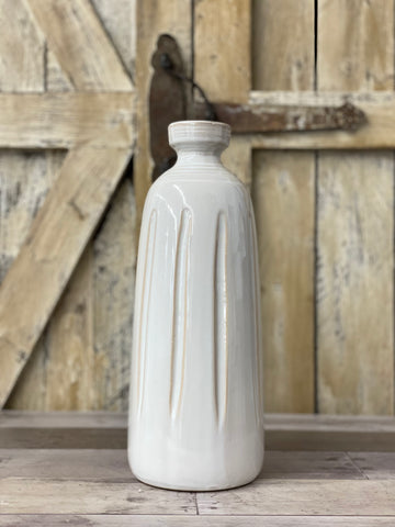Carved Vertical Line Patterned Vase