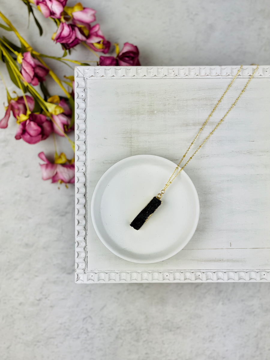 Gold Aventurine Druzy Necklace