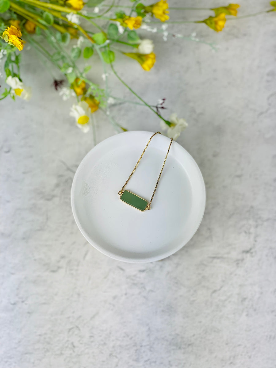 Gold Green Quartz Druzy Slider Bracelet