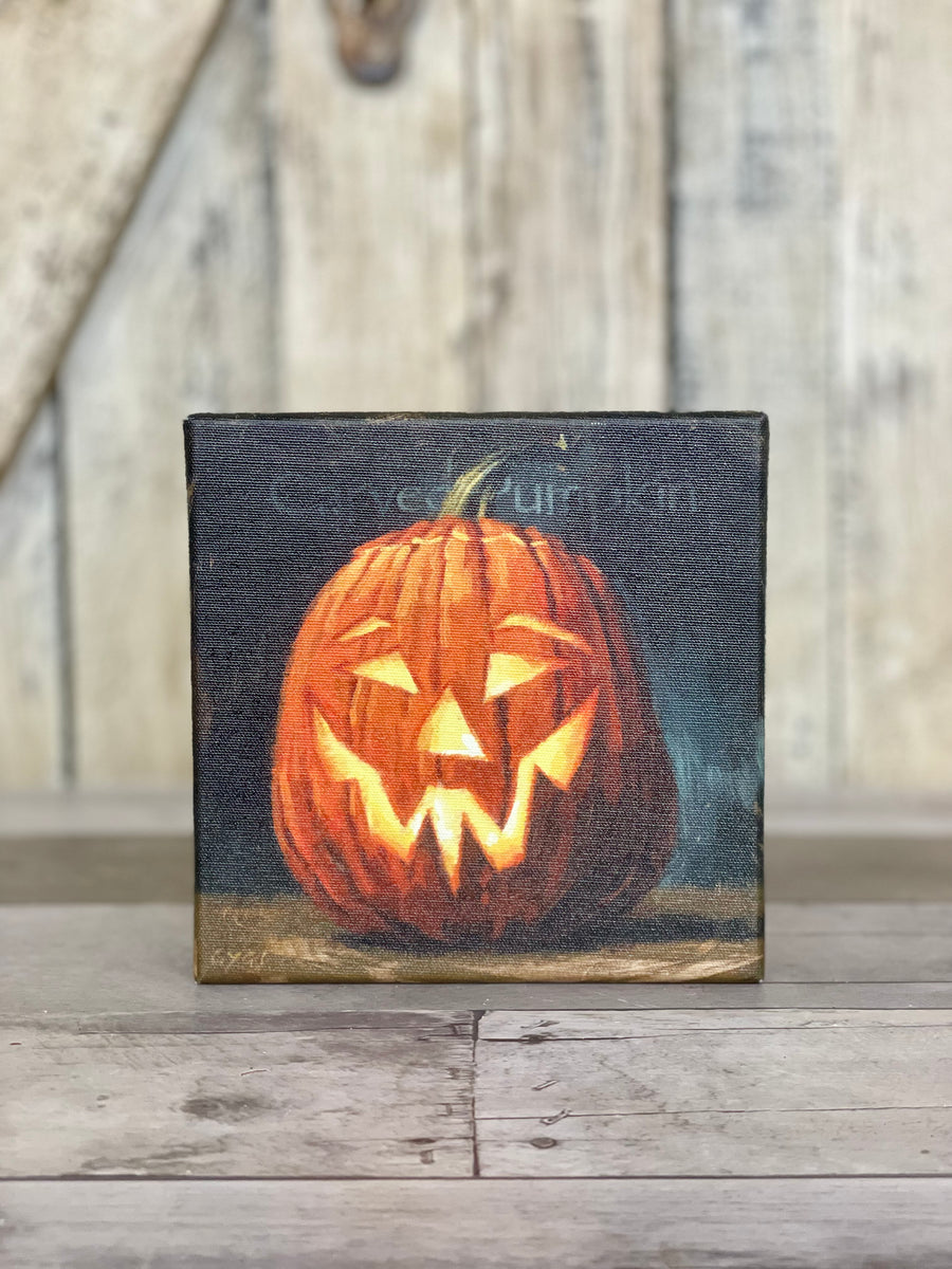 Small Carved Pumpkin Sign