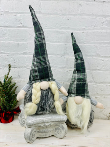 Green Plaid Hat Gnome