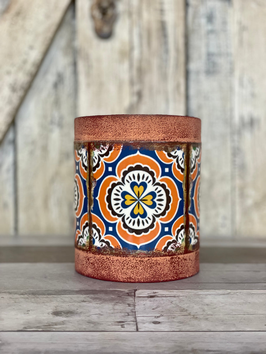 Orange Patterned Planter