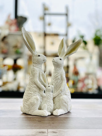 White Rabbit Family Figurine