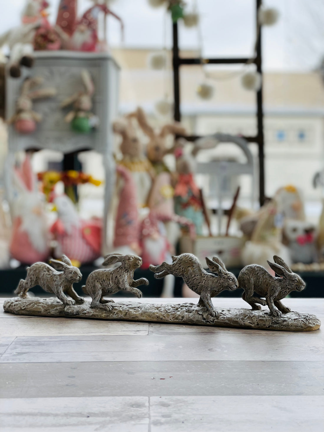 Four Chasing Rabbits Display