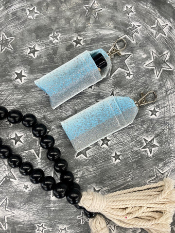 Blue & Silver Chapstick Holder