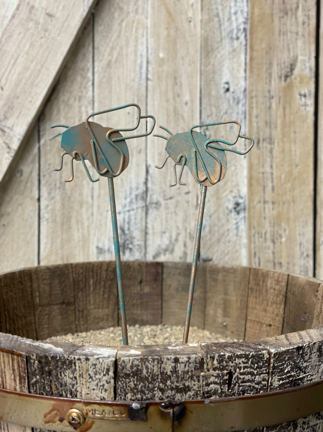 Distressed Bug Garden Stake