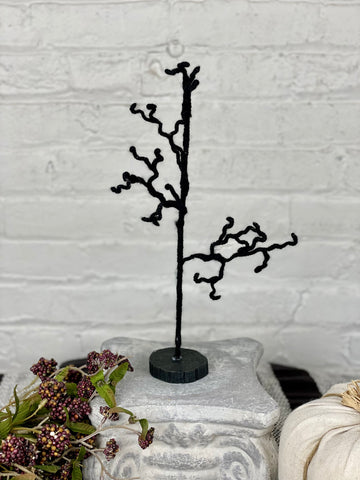 Spooky Black Twine Wrapped Halloween Tree