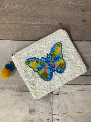 Beaded Butterfly Coin Purse