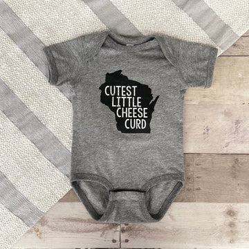 Cutest Little Cheese Curd Onesie  - Gray