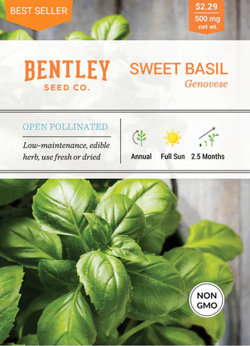 Basil, Genovese Sweet Seed Packet (Ocimum basilicum)