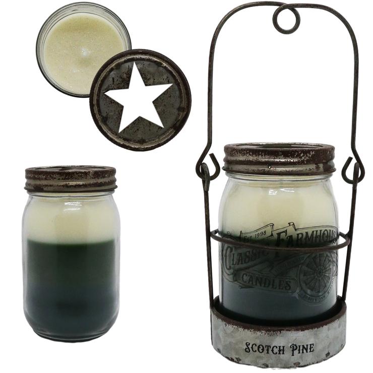 Classic Farmhouse Star Candle - Scotch Pine
