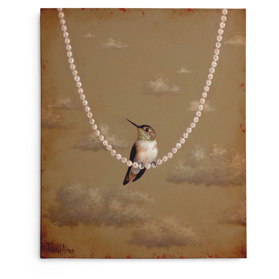 David Arms Hummingbird on Pearls Notecard Set - Set of 10